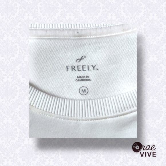 Freely Women's Medium Almond Sweatshirt Hi-Lo Hem Stretch - Picture 5 of 6